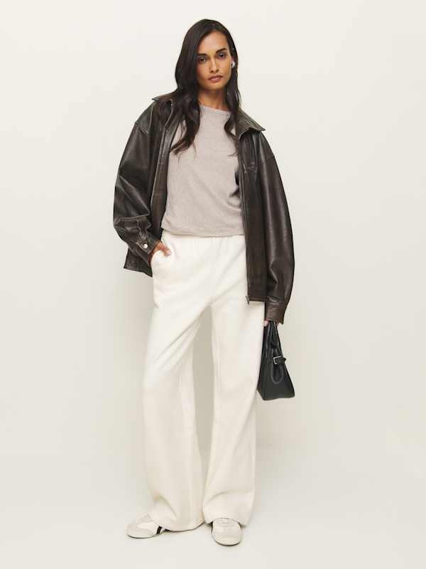 Kira Wide Leg Sweatpant - Fior Di Latte